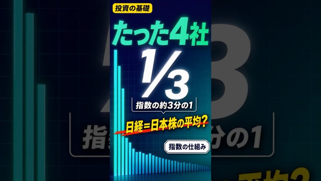 日経平均、実は”4社”で動くって知ってた?【投資の基礎】 日経平均、実は"4社"で動くって知ってた?【投資の基礎】