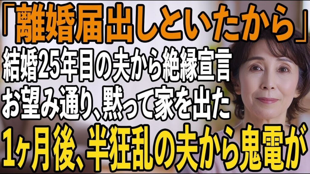 「離婚届出しといたから」25年の結婚記念日に私に一方的に絶縁宣言する夫→お望み通りに離婚すると、1ヶ月後半狂乱の夫から400件の鬼電が【シニアライフ】【60代