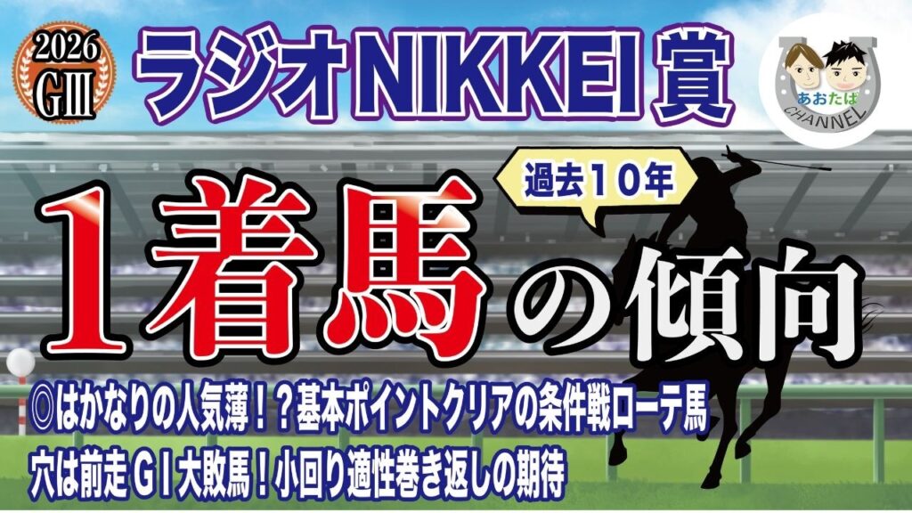 【2026年GⅢ ラジオNIKKEI賞】過去10年の1-3着馬好走ポイントを分析！軸に最適な馬をピックアップ【データ分析】