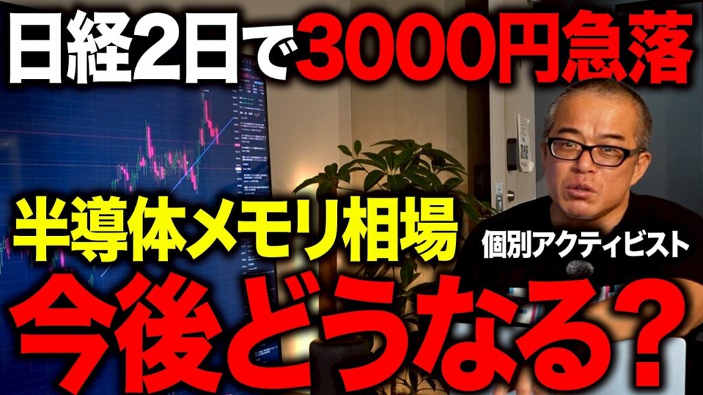日経平均が2日で3,000円急落！半導体バブルはついに終了か！？まだ続くのか？語ってみました。