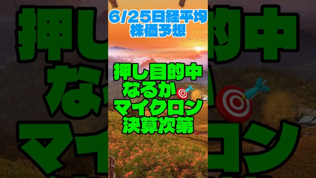 日経平均「押し目」的中なるか！？マイクロン決算で明暗分かれるか【6/25日経平均株価予想】