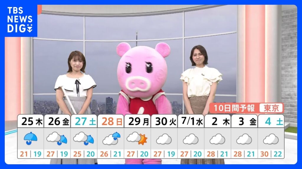 【6月25日 関東の天気】冷たい雨 上着が無いと寒い！｜TBS NEWS DIG