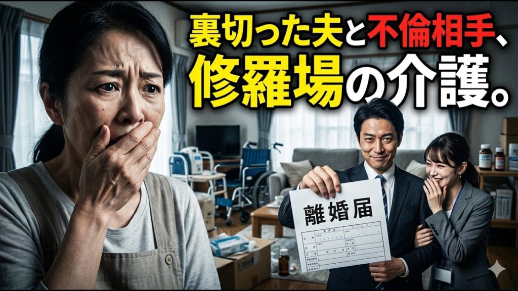夫が若い同僚と不倫して離婚宣言。『じゃあ新妻が義母の24時間介護よろしくね』と言ったら…介護負担を伝えて出て行った結果
