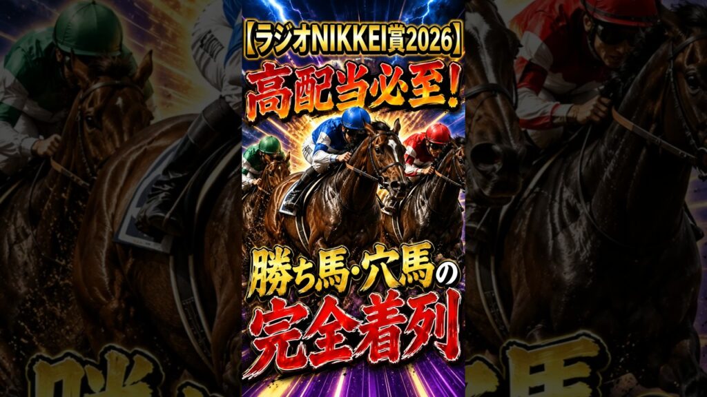【ラジオNIKKEI賞2026】高配当必至！勝ち馬・穴馬の完全着列