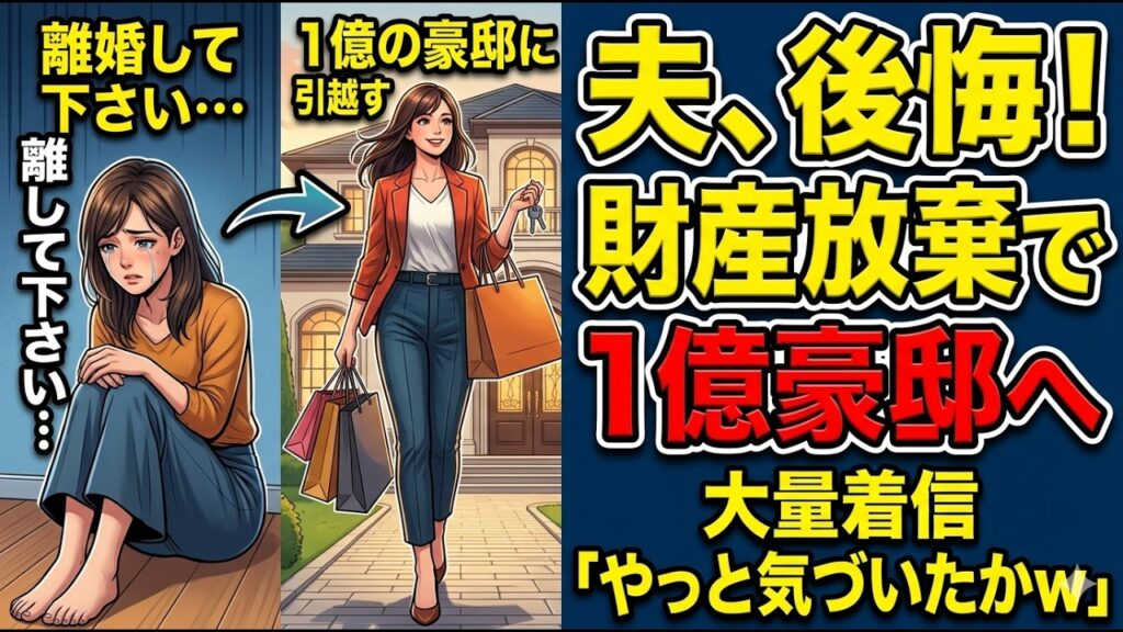 離婚宣言で夫「子供4人はお前が引き取れ！」私「財産も養育費もいらない」→翌日1億円豪邸に引越したら夫から着信祭り！