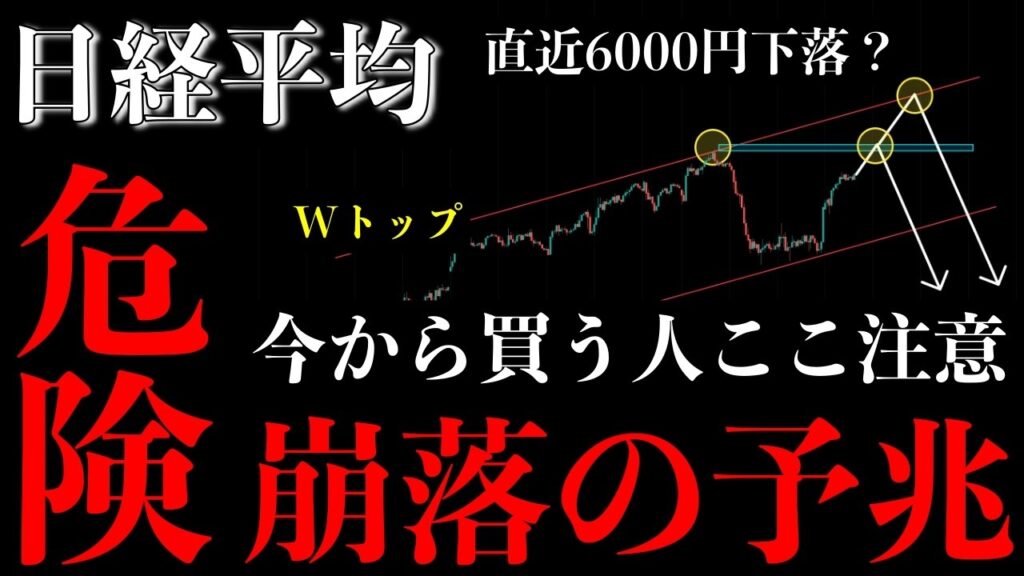 ⚠️日経平均“崩落の予兆”。買い勢大損の“Wトップ下落シナリオ”とは【Nikkei225分析】