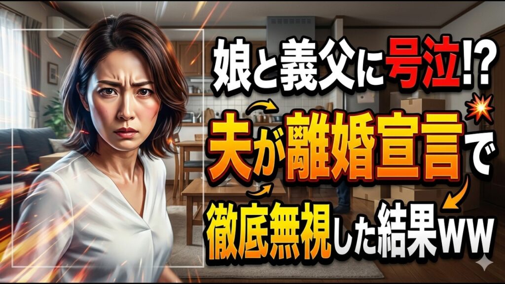 「『娘は俺が育てるから出てけw』と離婚宣言した夫→離婚して義父に報告したら号泣して実家に戻った夫がまさかの行動に…！」