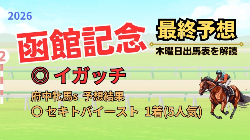 ◎ イガッチ 「函館記念 2026 最終予想」 #函館記念
