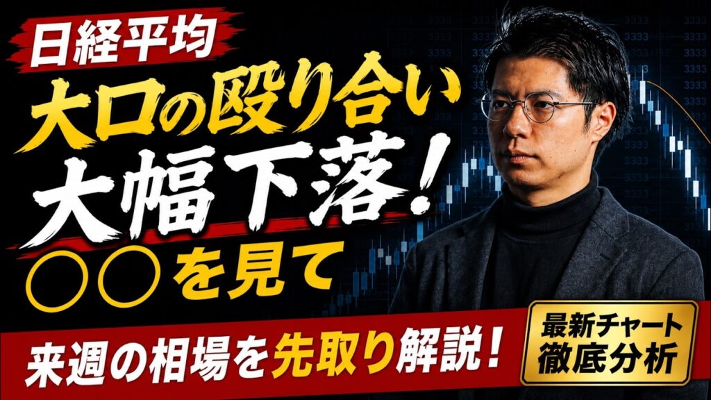 【日経平均】 大幅下落！ 大口の殴り合い 〇〇を見て！ キオクシア・アドバンテスト・太陽誘電・村田製作所・フジクラ・古河電気・北川精機・QDレーザ・テクニスコ・ブイテクノロジー