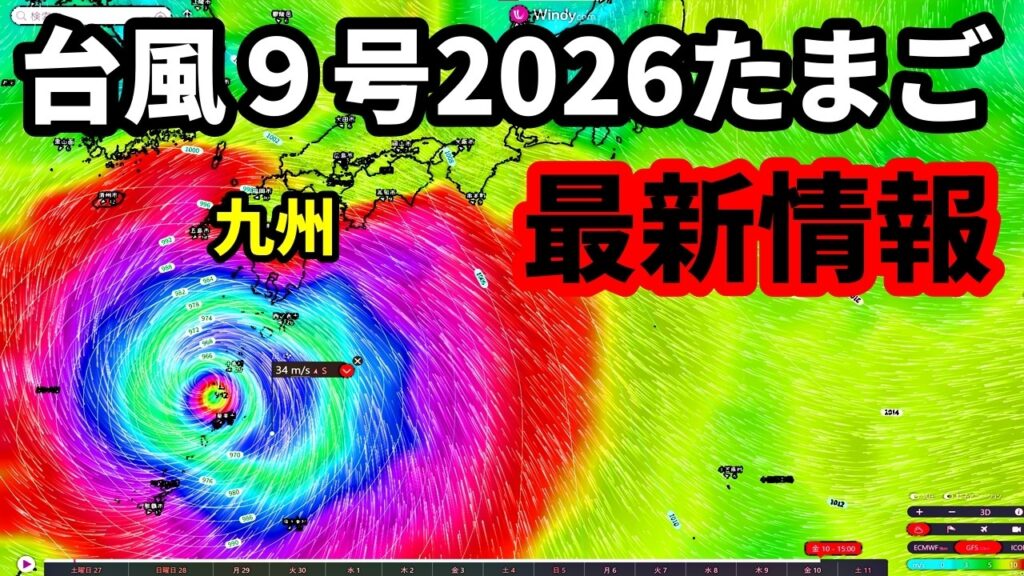 台風9号2026たまご熱帯低気圧の発生予測と進路予想と今後の災害級の大雨に関する最新情報