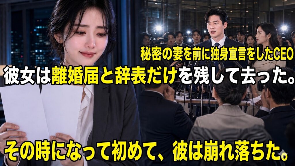 秘密の妻で敏腕秘書だった彼女――CEOの独身宣言で離婚・退職した瞬間、会社は崩壊し始めた！