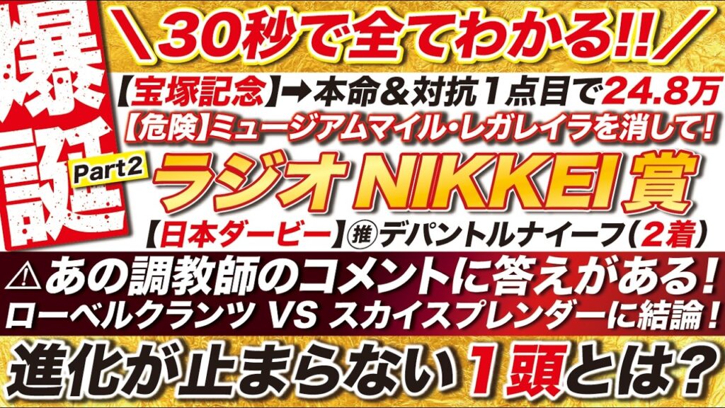 🎯30秒動画で結論が分かる→【ラジオNIKKEI賞2026予想】あの調教師のコメントに答えがある！ローベルクランツ VS スカイスプレンダー VS サノノグレーターを脅かす１頭とは？