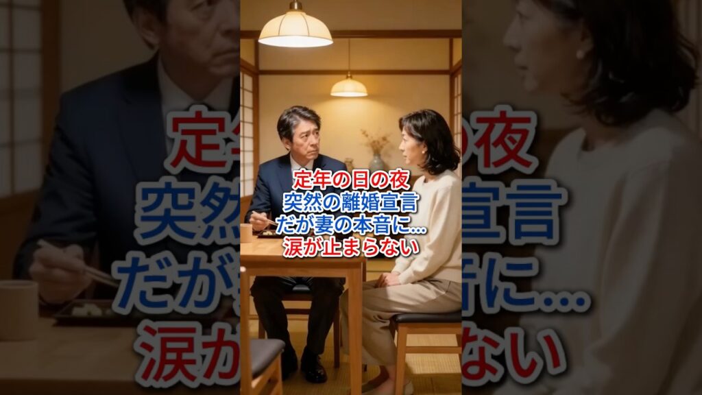 定年の日の夜突然の離婚宣言だが妻の本音に...涙が止まらない   #スカッと #おもしろ #ジョーク#ショートドラマ #感動 #ドラマ