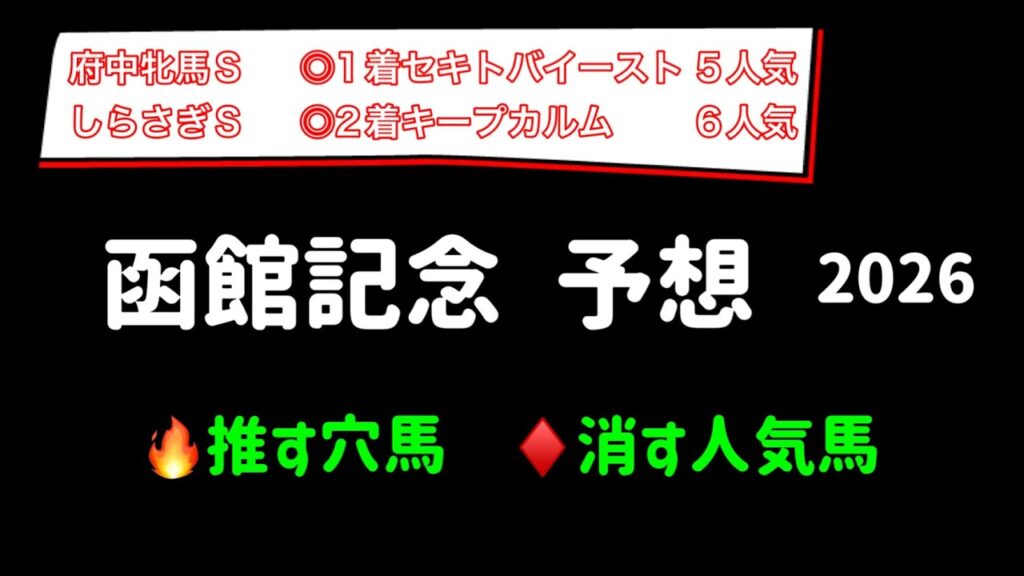 【競馬予想】 函館記念 予想 2026 【競馬予想】 函館記念 予想 2026
