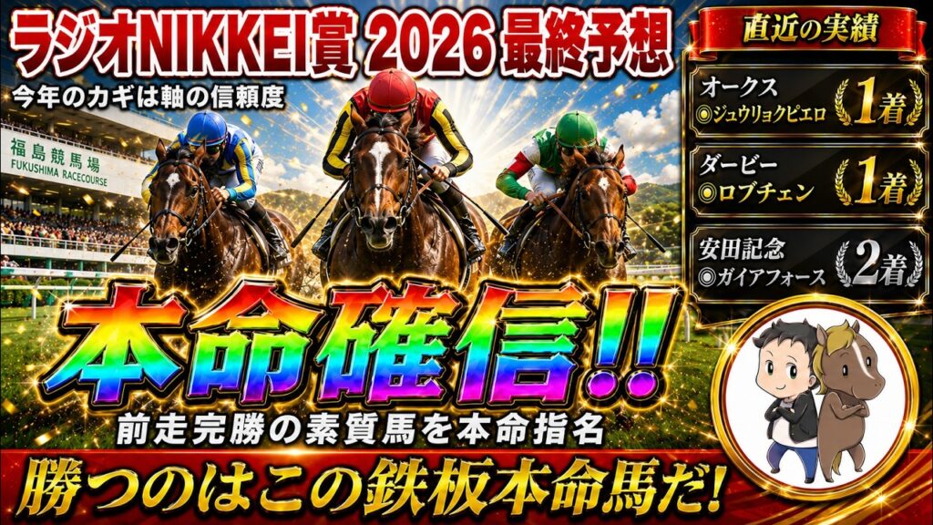 【ラジオNIKKEI賞 2026】最終予想|今年の軸はこの馬で完全決着!前走完勝の素質馬を本命指名 【ラジオNIKKEI賞 2026】最終予想|今年の軸はこの馬で完全決着!前走完勝の素質馬を本命指名