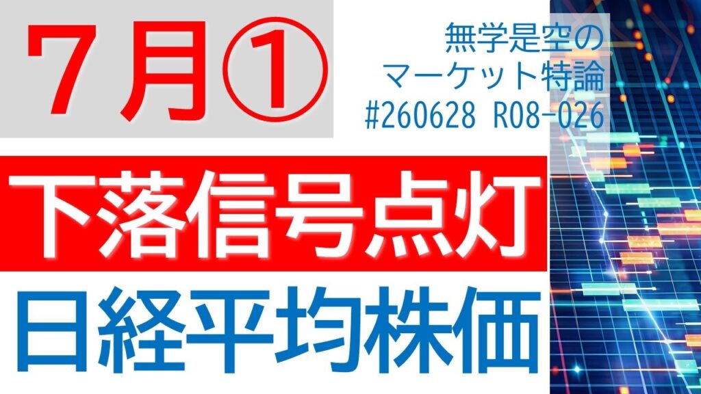 下落信号点灯!? 日経平均株価 ダウ ナスダック 半導体SOX ドル円 ビットコイン 金 楽天 KDDI 7月第1週のマーケット相場予想