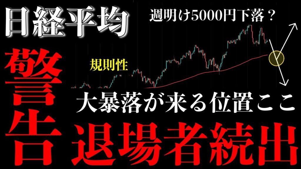 ⚠️日経平均“大暴落来る”。退場者続出の危険ラインはここ【Nikkei225分析】