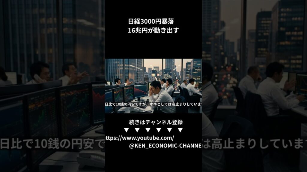 日経平均3000円超暴落！69360円の裏側と個人待機資金16兆円が示す次の相場展開 (Shorts)