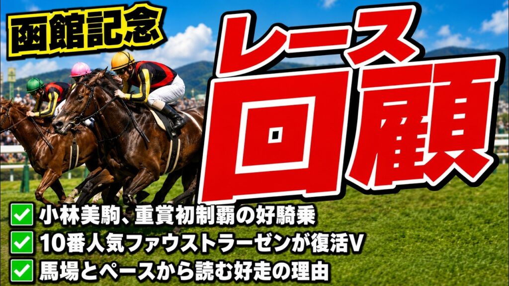 小林美駒、重賞初制覇の好騎乗｜函館記念でファウストラーゼンが甦った理由