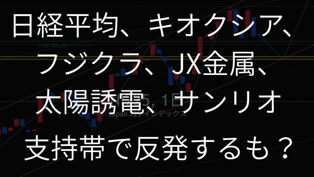 日経平均とポジション管理、キオクシア、フジクラ、太陽誘電、JX金属、サンリオのテクニカル分析最新アップデート 日経平均とポジション管理、キオクシア、フジクラ、太陽誘電、JX金属、サンリオのテクニカル分析最新アップデート