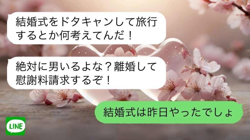 【LINE】 新婚旅行中に夫から突然届いた離婚宣言。話を聞くうちに、思いもよらない誤送信メッセージの存在が明らかになる。