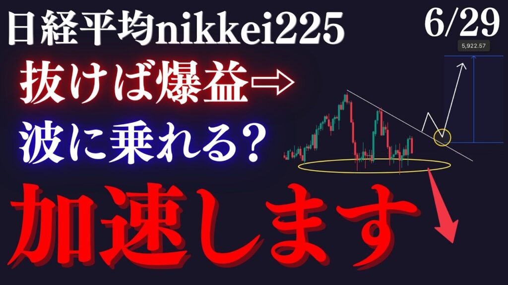 【日経平均”加速する起点”が近い】下落が加速する形を否定すれば一気に高値更新も見えます。〇〇だけは必ず抑えろ:RedのNikkei225テクニカル徹底分析