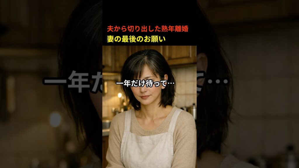 熟年離婚を切り出した夫…妻が「一年だけ待って」と頼んだ理由