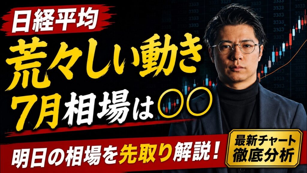 【日経平均】 荒々しい動き　7月相場は〇〇  キオクシア・太陽誘電・北川精機・MIRAINI