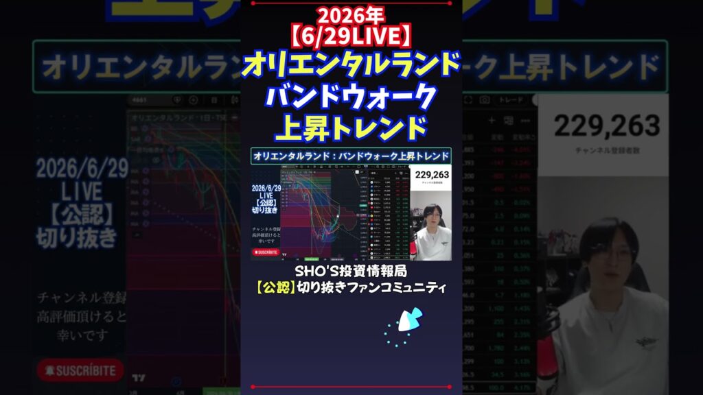 【6/29LIVE】オリエンタルランドバンドウォーク上昇トレンド #日経平均株価 #投資