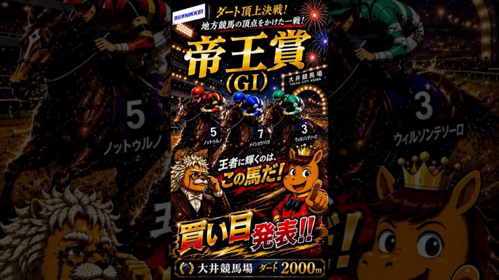 【競馬予想🏇】帝王賞2026最終見解＆買い目発表！#競馬 #競馬予想#地方競馬 #地方競馬予想  #馬券 #万馬券 #帝王賞   #shorts