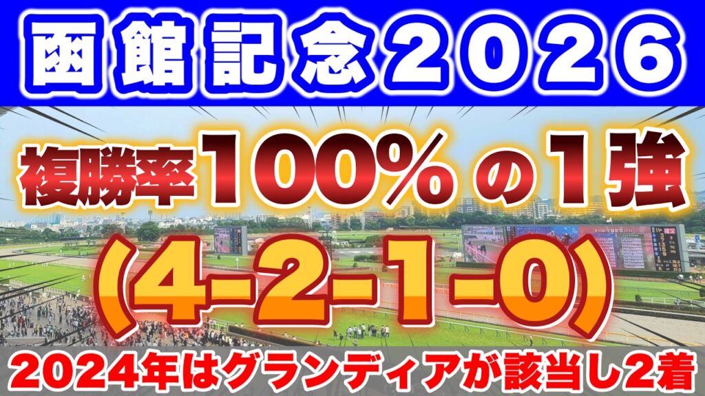 【函館記念2026】2024年は4人気グランディアが該当して2着🎯
