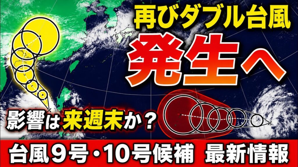 【台風9号・10号候補】ダブル台風発生へ　急速に発達の可能性　日本への影響を詳しく｜台風情報 #台風 #台風9号 #台風10号