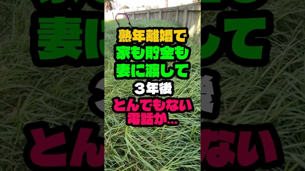 熟年離婚で家も貯金も妻に渡して３年後とんでもない電話がかかってきました