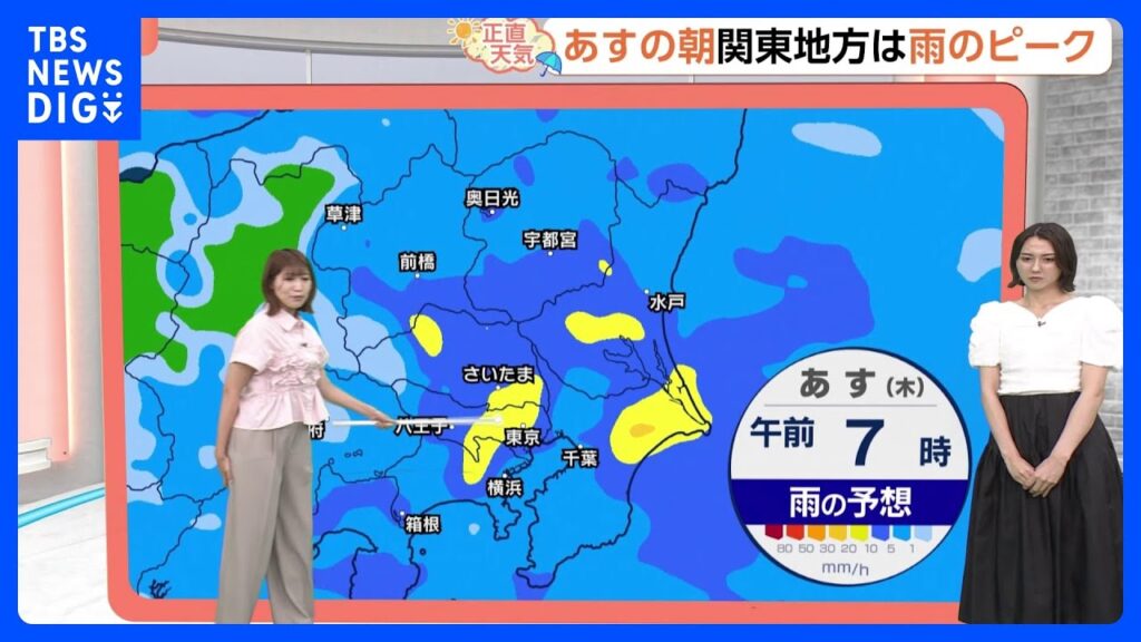 【7月2日 関東の天気】あすの朝 どしゃ降り関東｜TBS NEWS DIG