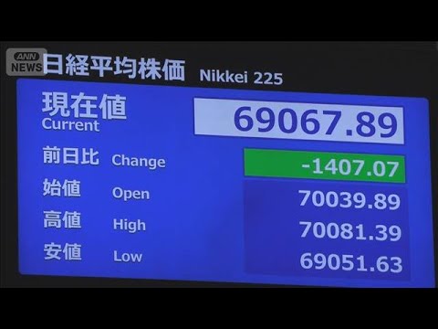 【速報】日経平均株価　下落して取引開始　利益確定の「売り」進む(2026年7月2日)