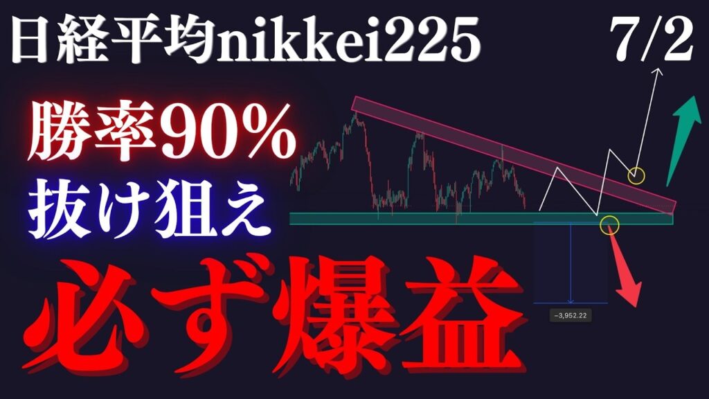 ⭐️日経平均”必ず爆益”の相場！？抵抗帯を抜けた方の波に乗れ。大型調整か、三尊急騰がかなり近い:RedのNikkei225テクニカル徹底分析