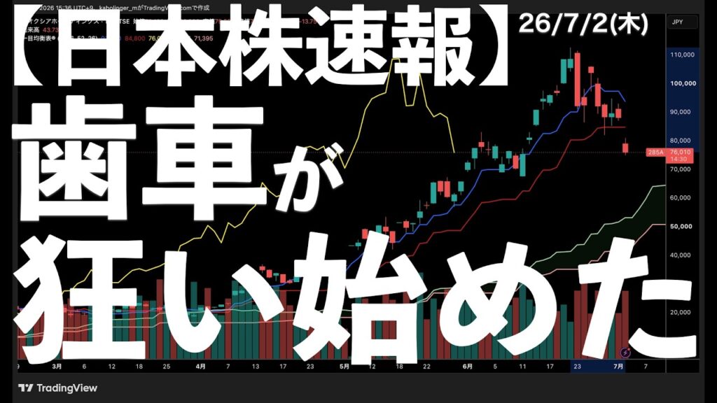 【日本株速報】26/7/2 AI相場の歯車が狂い始めた？　#日本株  #半導体　#topix　#fomc