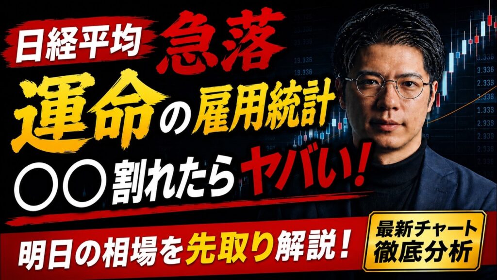 【日経平均】急落 運命の雇用統計〇〇割れたらヤバい! キオクシア・太陽誘電・北川精機 【日経平均】急落 運命の雇用統計〇〇割れたらヤバい! キオクシア・太陽誘電・北川精機