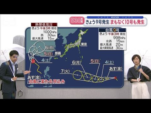 【全国の天気】梅雨終盤の大雨　ダブル台風発生へ 影響いつ？　今週末も大雨警戒【スーパーJチャンネル】(2026年7月2日)