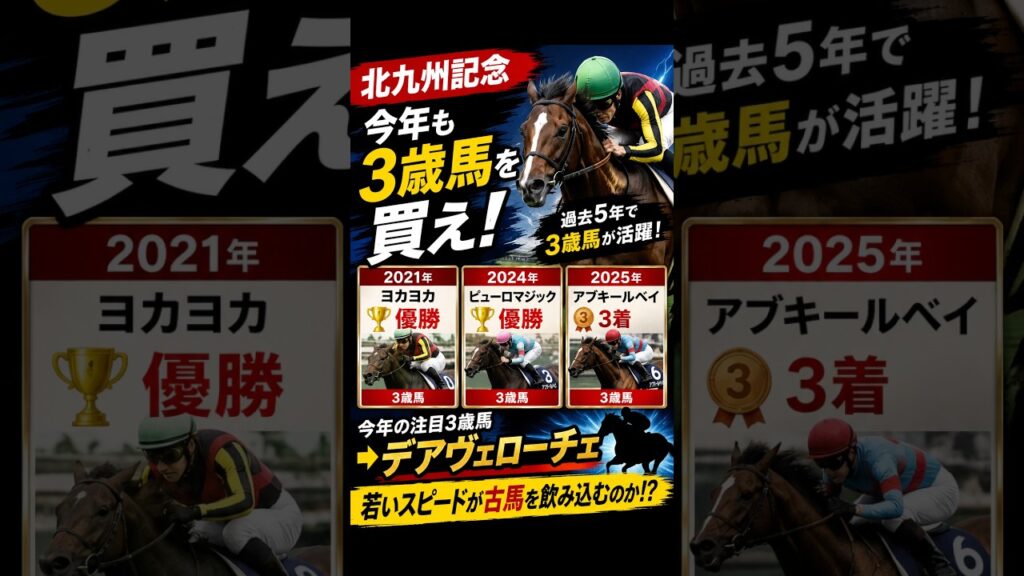 【北九州記念】今年も3歳馬を買え！