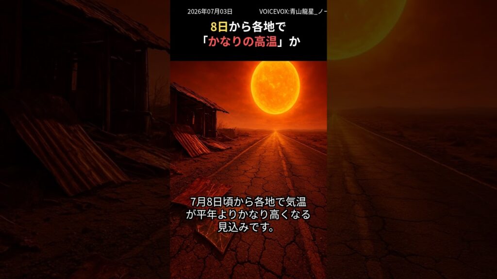 【気象庁発表】北海道から近畿で「高温に関する早期天候情報」7月8日頃から猛暑の恐れ