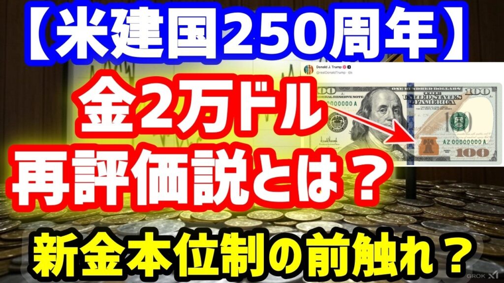 【7月5日】金価格2万ドル再評価とは！？ 米250周年で新金本位制は本当に来るのか？