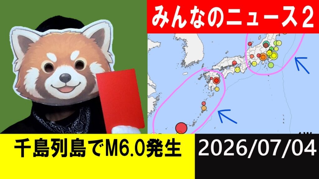 千島列島でM6.0が発生！地震研究家 レッサー