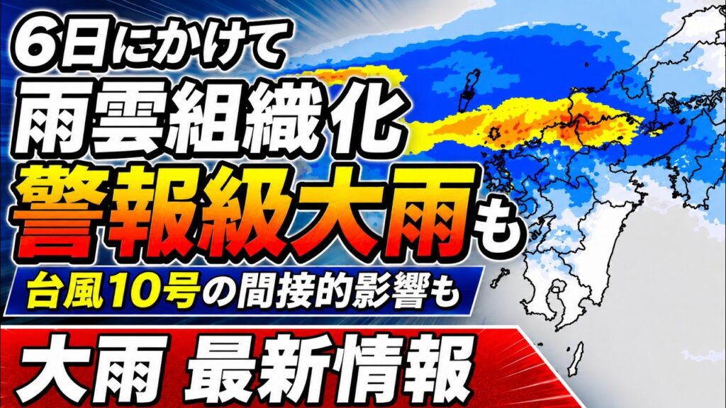 【台風10号で前線活発化】今週末〜6日(月)は西日本で警報級大雨も 雨雲組織化しやすく危険|大雨情報 #マニアック天気 #大雨 #線状降水帯 【台風10号で前線活発化】今週末〜6日(月)は西日本で警報級大雨も 雨雲組織化しやすく危険|大雨情報 #マニアック天気 #大雨 #線状降水帯