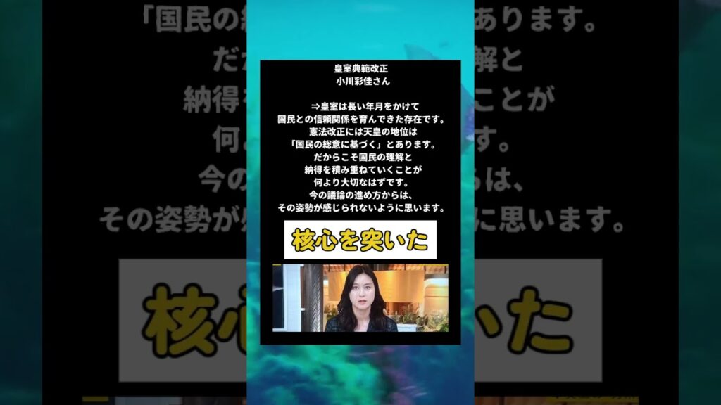 #政治 #皇室典範改正 #小川彩佳