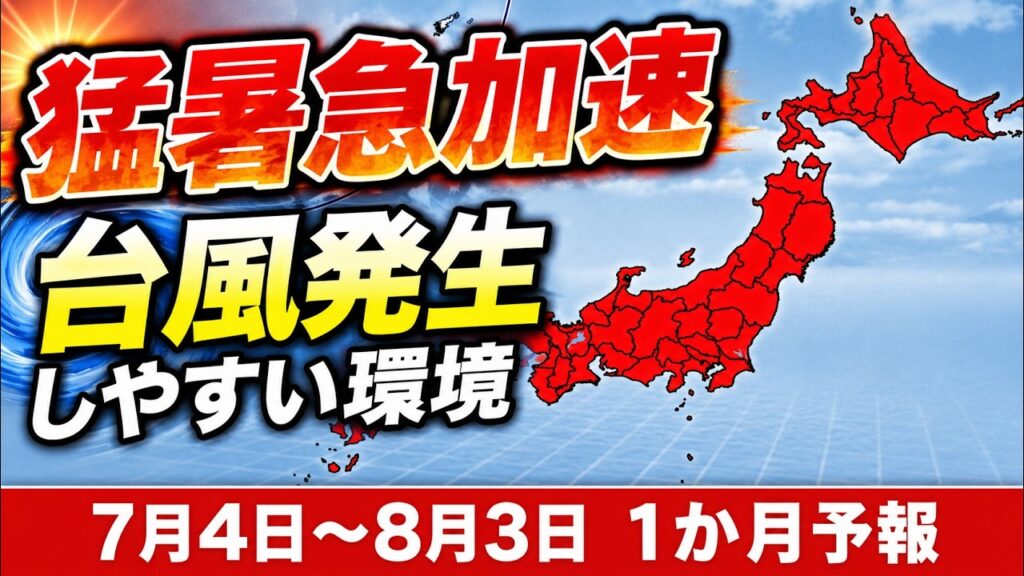 【7月は猛暑本格化】北日本〜西日本で高温予想　台風発生しやすい環境続く｜1か月予報 #マニアック天気 #台風 #猛暑