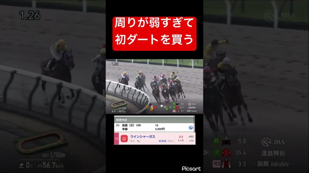 【渋々】周りが弱すぎたので初ダートの馬を買った結果… #競馬