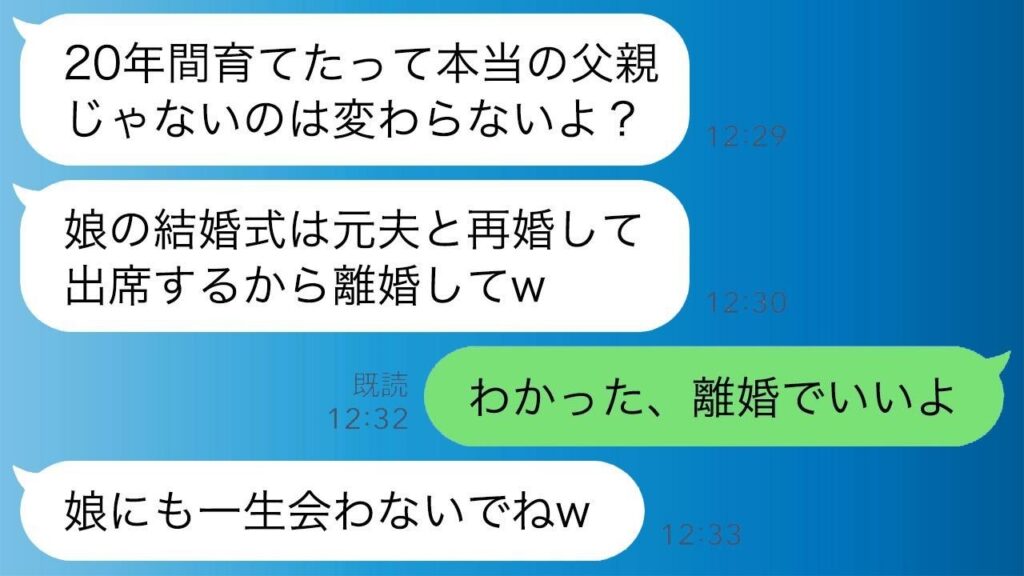 20年育てた連れ子が結婚、妻に「用済み」宣言され離婚→結婚式で修羅場が巻き起こる！