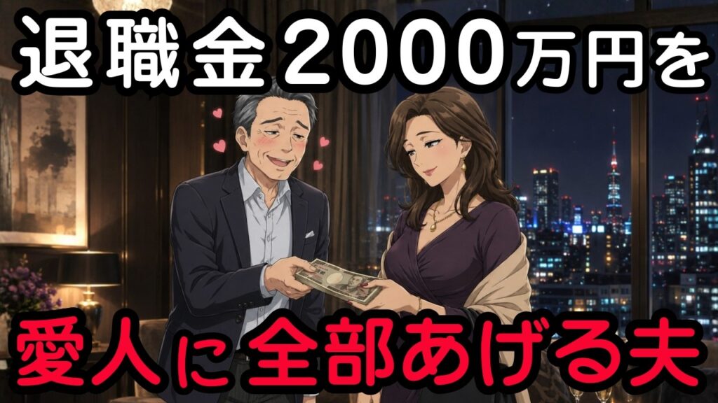 退職金2000万円を愛人に「全部渡す」と言い張った夫。その結末に妻と子が笑った理由 | 熟年離婚|不倫|証拠 退職金2000万円を愛人に「全部渡す」と言い張った夫。その結末に妻と子が笑った理由 | 熟年離婚|不倫|証拠