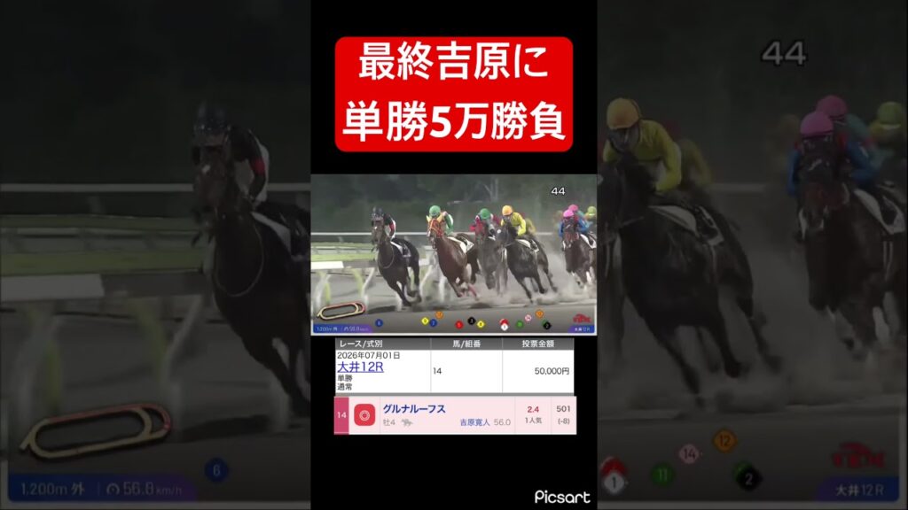 【大勝負】最終の吉原に単勝5万円勝負してみた結果… #競馬